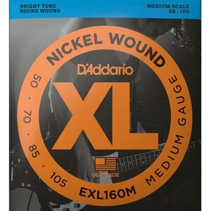 D'Addario EXL160M Nickel Wound 050-105 Medium Scale D'Addario bass string 