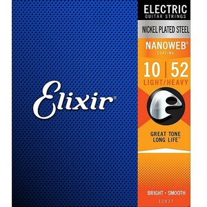 Elixir Nanoweb #12077 Light Heavy 010-052 Elixir coating string electric guitar string 