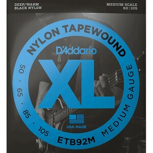 D'Addario ETB92M Black Nylon 050-105 Medium Scale ダダリオ ブラックナイロン ベース弦