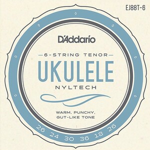 D'Addario EJ88T-6 Nyletech Tenor D'Addario ukulele string tenor 6 string for 