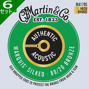 6 сетов Martin MA170S Marquis Silked Extra Light 010-047 80/20 Bronze Martin Akogi String