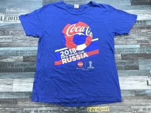 LIFEMAX メンズ Coca-Cola 2018 FIFA ワールドカップ ロシア 半袖Tシャツ L 青