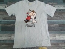 UT UNIQLO ユニクロ × PEANUT ピーナッツ メンズ スヌーピーチャーリーブラウン 半袖Tシャツ L 水色_画像1