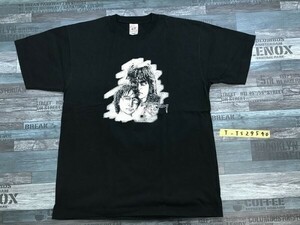 CROSS STITCH メンズ オノ・ヨーコ&ジョン・レノン プリント 半袖Tシャツ L 黒