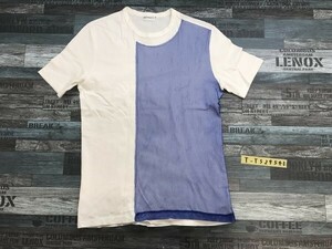 BOYCOTT ボイコット メンズ チュール切替 半袖Tシャツ F 白青