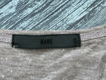 HARE ハレ メンズ 水辺プリント 半袖Tシャツ S 杢ブラウン_画像2