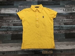 RALPH LAUREN ラルフローレン レディース ロゴ刺繍 半袖ポロシャツ 小さめサイズ M 黄色