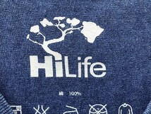 Hi Life メンズ ロゴプリント 胸ポケット 半袖Tシャツ 大きいサイズ XL 青_画像2