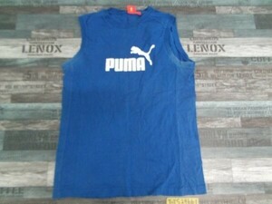 PUMA プーマ メンズ ノースリーブTシャツ ビッグロゴ M 青
