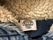 ANAP KIDS アナップ キッズ ロゴ刺繍 中綿 フーディー ベスト 120 ライトブルー_画像2