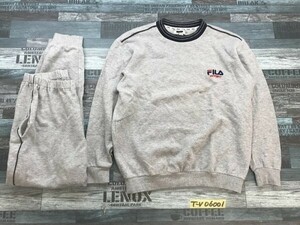 FILA フィラ レディース ロゴ刺繍 スウェット 上下セットアップ S グレー