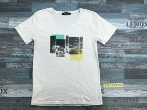 RAGEBLUE レイジブルー メンズ フォトプリント 半袖Tシャツ M ライトグレージュ