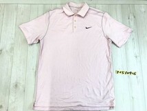 NIKE GOLF ナイキゴルフ メンズ ロゴ刺繍 ジャージ 半袖ポロシャツ 大きいサイズ XL ピンク_画像1