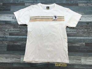 T&C SURF タウンアンドカントリー メンズ ロゴプリント 綿 ライン入 半袖Tシャツ L 白