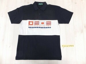 POLO COUNTRY メンズ 刺繍入り バイカラー 半袖ポロシャツ M 白紺