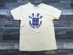 Simplicite Plus シンプリシテプリュス レディース 英字プリント 半袖Tシャツ 36 黄色クリーム