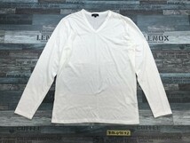 ITEMS URBAN RESEARCH アーバンリサーチ メンズ Vネック 薄手 ロンT 38 白_画像1