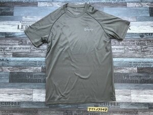 tesla メンズ HIPER DRY ロゴプリント 半袖Tシャツ M カーキ