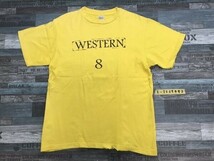 WESTERN 8 メンズ アメコミ プリント Printstarボディ 半袖Tシャツ L 黄色_画像1