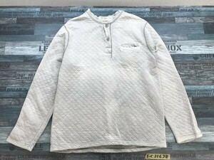 GAP ギャップ メンズ 中綿 ヘンリーネック カットソー L 白みグレー