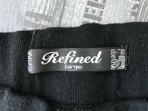 REFINED レディース ビッグロゴ刺繍 裾2WAY スウェットパンツ L 黒_画像2