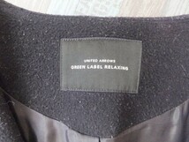 green label relaxing UNITED ARROWS ユナイテッドアローズ レディース ベルト付き ウールコート 36 紺_画像2