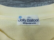 JOLLY BALLOON メンズ MR.SNOW 雪だるまイラストプリント 裏起毛トレーナー 大きいサイズ LL ライトイエロー_画像2