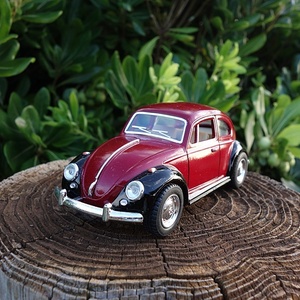 【送料350円】ワーゲン ミニカー ビートル １９６７年式 1/32 エンジ色/黒 フォルクスワーゲン ＶＯＬＫＳＷＡＧＥＮ