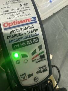 TECMATE Tec Mate OptiMate3 TM-447 Opti Mate 3 battery charger 12V electrification only, other not yet verification present condition goods junk part removing 