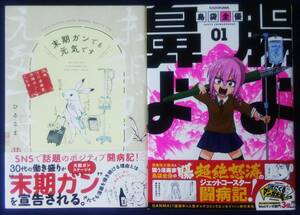 送料無料　2冊セット『末期ガンでも元気です／ひるなま』＆『腸よ鼻よ　１巻／島袋 全優』コミックエッセイ