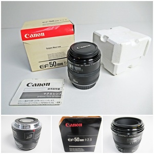 ◆[C90]Canon　キャノン　マクロレンズ　EF50mmｆ/2.5　COMPACT-MACRO Lens　使用説明書付き　現状品