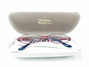 ◇美品 Vivienne Westwood ヴィヴィアンウエストウッド VW-5085 メガネ 眼鏡 度付きレンズ ピンク ケース チェーン 付 0216B16A @60 ◇