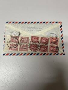 旧中国切手エンタイヤ（中国→アメリカ）コレクター放出品!