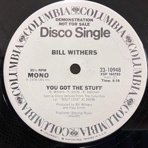 ★即決 DISCO Bill Withers / You Got the Stuff 23-10948 d2582 米オリジナル、2曲入りプロモ12インチ 