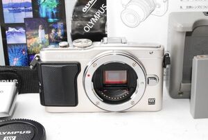 ★実用美品★ オリンパス OLYMPUS PEN Lite E-PL6 ボディ シルバー ★元箱 付属品 多数★ ＃E64125-150