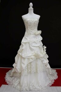 * special sale * free shipping *4980 jpy uniformity #Q-525-8# used * wedding dress * size display none * eggshell white * flexible with function / little defect 