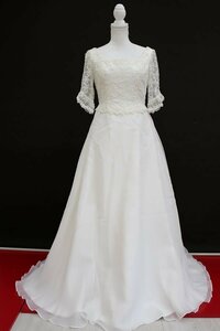 * special sale * free shipping *4980 jpy uniformity #Q-525-11# used * wedding dress * 7 minute sleeve * size display none * eggshell white 