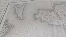 高松市　香川県　岡山県　古地図 　地形図　地図　資料　46×57cm（書き込み多し表裏）明治30年測図　大正4年印刷　発行　B2303_画像3