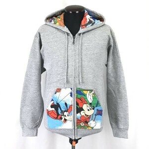 レア★ギルダン/GILDAN x Disney★ディズニー/ミニー & グーフィー/スウェットパーカー【メンズS/グレー】ミッキー/Jacket/Jumper◆pBH526