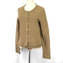 プチバトー/petit bateau★キルティング/カーディガン/ノーカラージャケット【レディースXS/茶/brown】フランスデザイン/Tops◆BH528_画像2