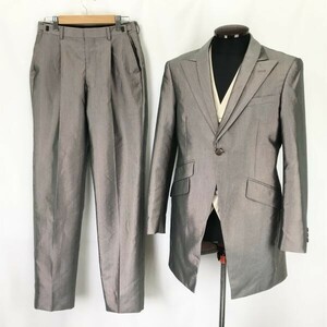 アヴィカウォモ/Avica uomo★結婚式/タキシード/3ピース【メンズS/光沢/シルバー系】上下セットアップ&ベスト/ワタベウェディング◆pBH517