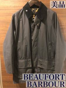 【美品】BARBOURバブアーBEAUFORTビューフォート38ネイビーWax付