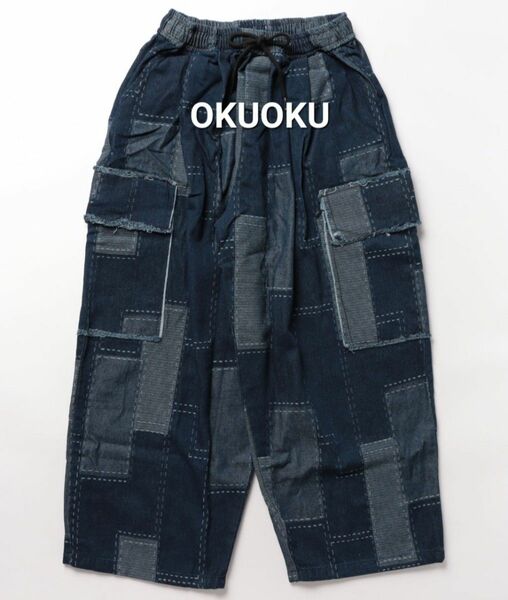 ■ OKUOKU ■ パッチワークデザイン ワイド デニムパンツ・新品・￥11,000・お値下げしました！