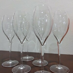 ①シャンパングラス 6点おまとめ LEHMann GLASS TAITTINGER テタンジェ グラス 口径4.8cm 最大寸法6.5cm 高さ19.5cmの画像3