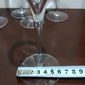 ①シャンパングラス 6点おまとめ LEHMann GLASS TAITTINGER テタンジェ グラス 口径4.8cm 最大寸法6.5cm 高さ19.5cmの画像8