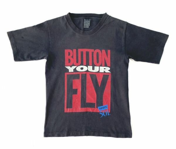 90s Levi's 501 button your FLY Tシャツ USA製 フロントロゴ アメカジ シングルステッチ