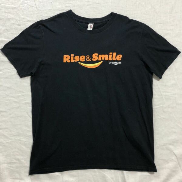 希少 企業物 amazon Rise &smile Tシャツ 黒色 L アマゾン