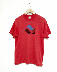 70s Sport-T by STEDMAN プリント Tシャツ XL USA製 レッド ヴィンテージ 80s 90s バンT ロックT