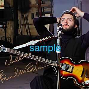 【送料無料】The Beatles ポールマッカートニー　高画質　サインフォト　写真　ビートルズ　ロストベース