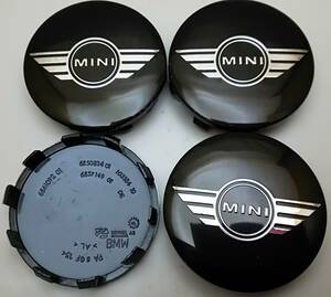 MINI ミニクーパー 56mm 翼 黒銀 ホイールキャップ 4つ OEM 社外品 F54 F55 F56 F57 F60 R50 R52 R53 R55 R56 R57 R58 R59 R60 R61